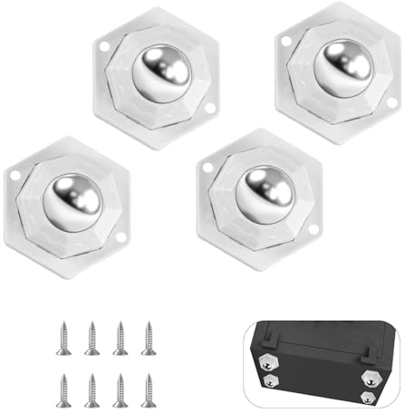 4er Kugelrollen für Möbelrollen Klein, Kugelrollen Schwerlast Möbelrollen, 360 Grad Selbstklebendes Starkes Rollenrad, Mini Rollen für Küchengeräte Möbel Aufbewahrungsboxe, Tragfähigkeit 200Kg