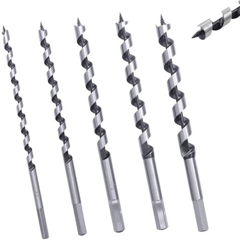 5 Piezas Juego de Brocas Helicoidales para Taladradora Brocas Largas de Madera Espiral Diámetro Extra Largo Hss Auger Para Madera Broca De Acero Multifunción