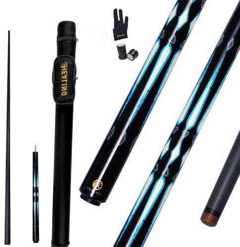 OKHEALING Stecca da Biliardo Professionale in Fibra di Carbonio 145 cm, Testa da 10,5 mm, 3/4 di Testa Piccola, Adatta a 8 e 9 Palle Nere