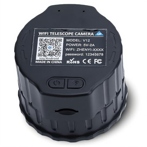 WiFi-teleskopkamera, Elektroniskt Okular, 4MP 2K Elektroniskt Teleskopokular, Stöder 1080P Videoinspelning och 1920x1080 Foton, för Astrofotografering (Svart)