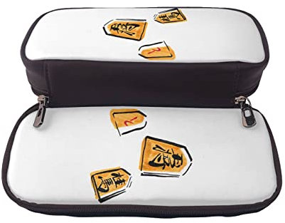 YINGD Shogi Goods Shogi-Spieler-Federmäppchen, großes Fassungsvermögen, niedliches Anime-Make-up-Tasche, Jungen, Mädchen, Kinder, Grundschule, Studenten, Junior High School, Schwarz , 21x10.5x5cm