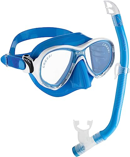 Cressi Premium Combo Schnorchelset Junior - erhältlich mit Marea Jr oder Estrella Jr Maske und Top-Schnorchel, Unisex Kind