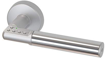 tesa Code Handle manilla con teclado digital para puerta interior, roseta 54 mm, mano derecha, cromo mate, acceso por código para oficinas, almacenes y áreas privadas
