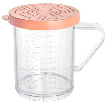 Restaurantware RW Base 10 Ounce Clear Plastic Dredge Spice Shaker 1 Reusable Dry Rub Shaker - Includes Rose Perforated Lid With Handle Clear Polycarbonate Spice Shaker For Any Seasoning