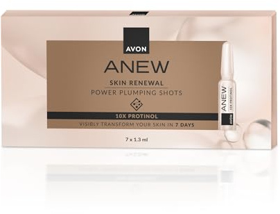 AVON Ampollas Efecto Volumen Skin Renewal Power Anew – Tratamiento Intensivo para Aumentar el Volumen y la Hidratación de la Piel - Formuladas con Protinol - Favorece el Colágeno de la Piel