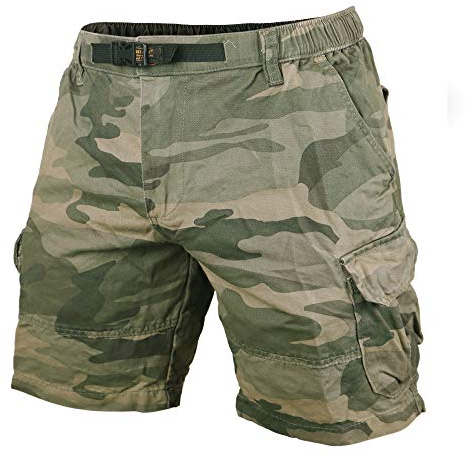 Muscle Alive Hombres Cargo Shorts Vintage Deportes Cámping Excursionismo Camuflaje Pantalones Cortos Algodón