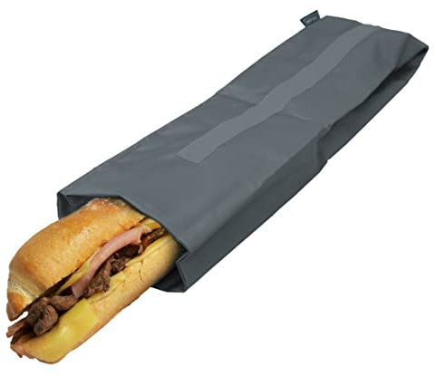 NERTHUS FIH 874 Bolsa para Bocadillo XL Reutilizable Negro ecológica, Adaptable, facil de Limpiar y Apta para Lavadora