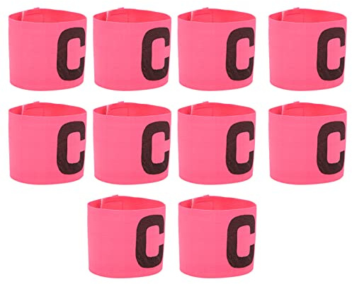 KIMISS 10 Uds Ejercicio de Carrera, Juego de Cabecera Brassard Brazalete Banda de Capitán Rosa Fútbol Gafete Capitan Futbol Pasta Elástica Bobinado C Wordpink (Rosa)