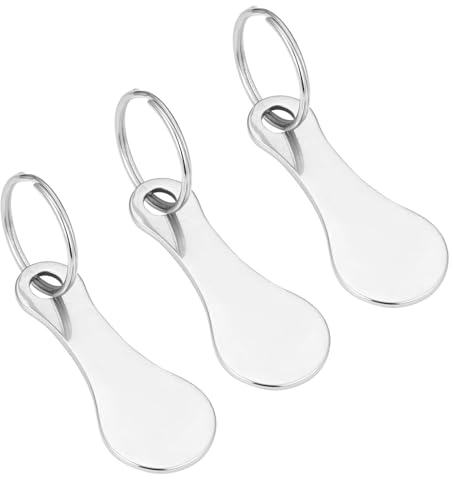 Ryaupy 3 Pièces Caddie Jeton Caddie Universel Puce pour Caddie Jeton pour Caddie endétachables Acier Inoxydable Clé en Forme Jeton pour Les Caddies (Argent)