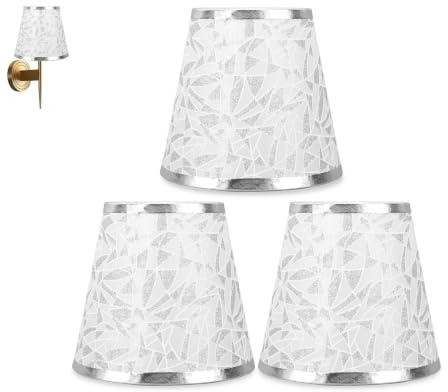 Pantallas pequeñas, juego de 3 pantallas metálicas cilíndricas de repuesto | Mini pantallas para lámparas de mesa y de pie, pantallas modernas de repuesto para montaje, para lámparas de mesa