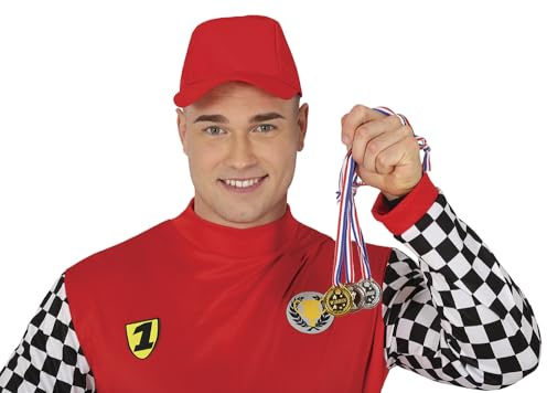 FIESTAS GUIRCA | Surtido Medallas Deportivas Fiesta - Set 3 Piezas - 4 cm | 3 Unidades | Oro, Plata, Bronce | Cinta Tricolor | PVC Ligero | 4 cm | Carnaval, Eventos Deportivos