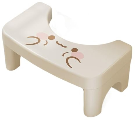 BAMFY Sgabello Da Toilette Per Adulti Bambini Rimovibile Portatile Sgabello Per Cacca Per Il Bagno, Antiscivolo Sgabello Per Wc, Sgabello Con Poggiapiedi Per Fare La Cacca(Bianca)