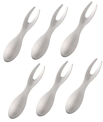 Cabilock 6 Stück Edelstahl Obstgabeln 304 Zweizinkige Verkostungsgabeln Für Restaurant Glatte Stabile Essensgabeln Tragbar Für Zuhause Und Büro