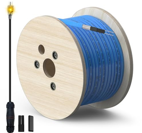 YeloDeer 100FT Cut-to-Length Heat Tape for Water Pipes – Professional Bulk Roll, Self-Regulating (-40°F), with Wire Splitter & End Cap, For Mobile Homes, Electricians and Installers