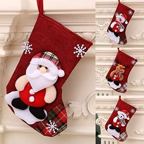 4 Stück Weihnachsstrumpf Weihnachtssocken Zum AufhäNgen Groß Nikolausstiefel Zum BefüLlen Nikolausstrumpf Nikolaus Strumpf Weihnachtsdekoration für Kamin,Weihnachtsbaum,Wand,Treppe,Weihnachtsfeier