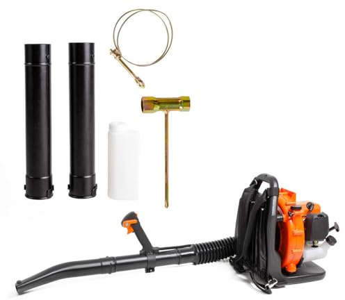 AMC Soffiatore a scoppio con motore da 43cc spalla zaino,velocità regolabile in funzione delle esigenze, ergonomico adatto per professionisti e fai da te