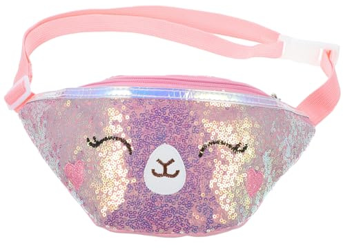 DOITOOL Riñonera Grande para Niñas de 8 a 12 Años, Bolso Bandolera Cruzado Diseño de Gato y Lentejuelas Brillantes, Mini Bolso Infantil Ligero para Viaje y Uso Diario Estilo Aleatorio