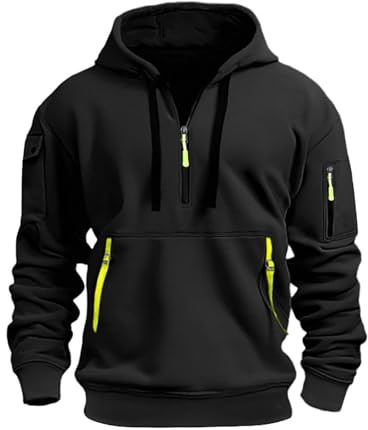 Générique Huvtröja för män med huva i bomull ledig sporttröja långärmad höst vinter fodrad fleece varm fitness streetwear lättviktig A11