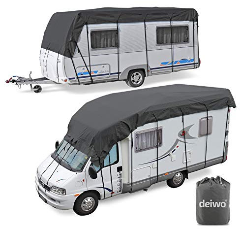 Wohnwagen & Wohnmobil Schutzdach | Dachschutzplane | 5 bis 10 m Länge - 3 m Breite | 3 Schichten | 130g | wintergeeignet (8x3)