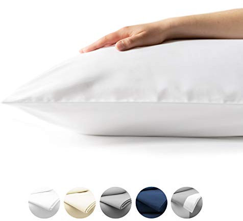 bo&button® Kissenbezug 80x80 cm, einzeln, Mako Satin Bio Baumwolle - echte Luxusqualität, Weiß