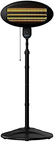 Cecotec Standheizgerät für Außenbereich ReadyWarm 8100 Power Quartz. 2000 W mit 3 Leistungsstufen, Halogen Wandheizung oder Standheizkörper, Quarz, IPX4, Höhenverstellbar, 15 m2