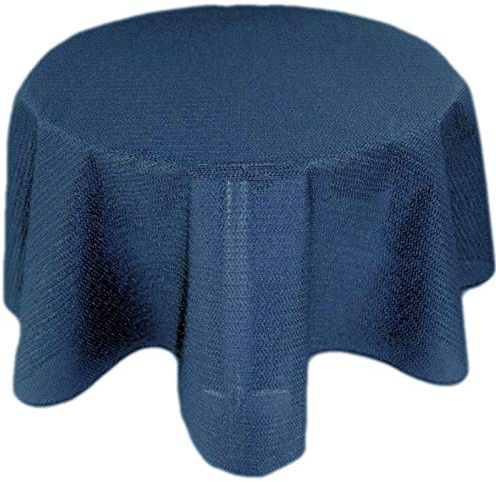 Tischdecke rund 160 cm Gartendecke mit Saum abwaschbar Gartentischdecke Balkon Terrasse wetterfest (Blau)