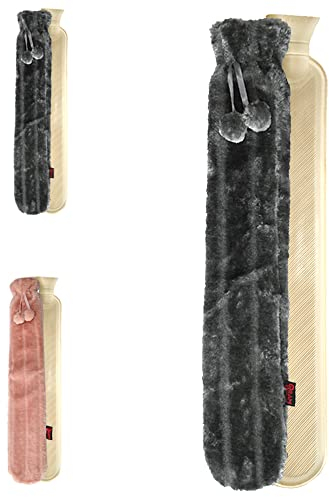 Ram® Extra Long Grey Hot Water Bottle for Back Ache Pain Relief Hot Water Bottle 72CM