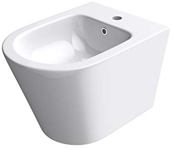 doporro WC-Bidet Düren108 Weiß 51,5x36x34,5cm aus Keramik Wand-Bidet mit Überlauf