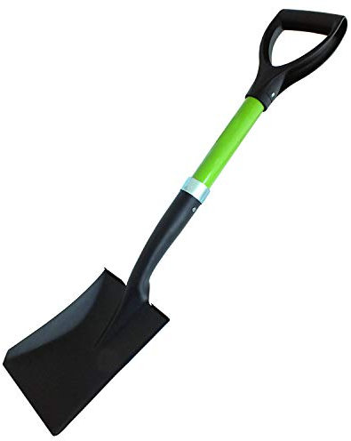 28 Lightweight Mini Fibreglass Square Mouth Garden Shovel | Ideal Snow Shovel for the Car Boot