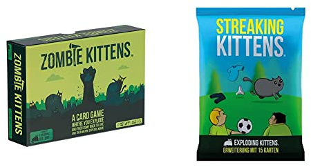 Exploding Kittens Zombie Kittens & Asmodee Streaking Kittens | Erweiterung | Partyspiel | Kartenspiel | 2-5 Spieler | Ab 7+ Jahren | 15+ Minuten Spielzeit | Deutsch