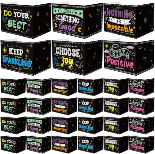Honoson 24 Pcs Bulk Inspirational Privacy Folders for Students Cardboard Test Privacy Boards Motivational Words Desk Dividers Shield for Classroom School Study Supplies, 6 Styles(Blackboard)