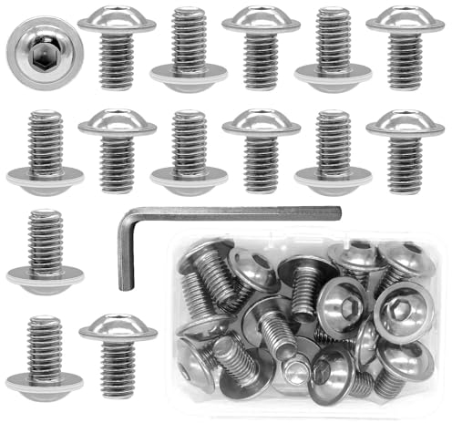Piuluvor® 15 Stück M8×14mm Linsenkopfschrauben, Rundkopfschrauben M8 Schrauben Edelstahl Innensechskant Flanschschrauben mit Innensechskantschlüssel und Box