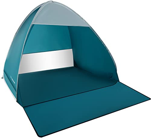 Tienda de playa Pop Up para 2 personas, 150 x 120 x 110 cm, protección contra el viento y los rayos UV 30+, refugio de playa, para bebés, niños y adultos, color azul 23479