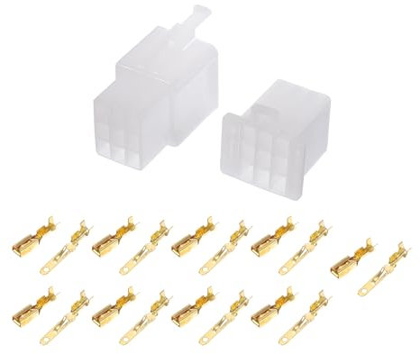 A ABSOPRO 9 Pin Car Electrical Wire Connector Plug Kits Waterproof 2.8 Series Male Female Cable Terminal Housing Plastic Copper White