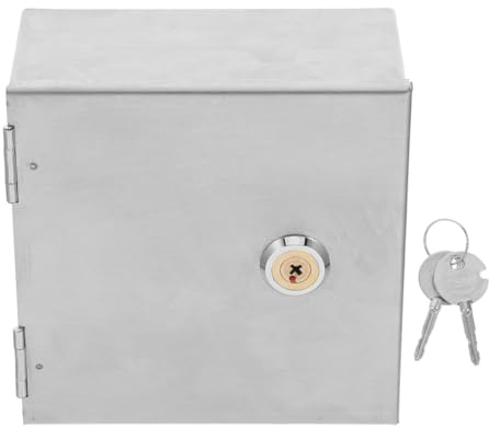 Anneome Scatola elettrica in acciaio inox con serratura di sicurezza, impermeabile, per esterni, montaggio a parete, scatola di collegamento elettrica per la protezione di prese e caricabatterie