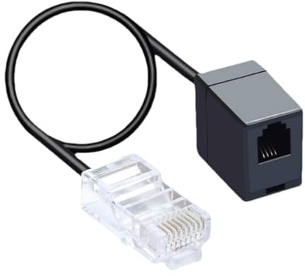 RJ45 till RJ11-adapter | 14- telefonuttag till Ethernet-omvandlare | nätverkskabel till telefon | 8P4C till 6P4C telefonanslutningskabel | nätverksport till RJ11 6P4C telefonkabelomvandlare för