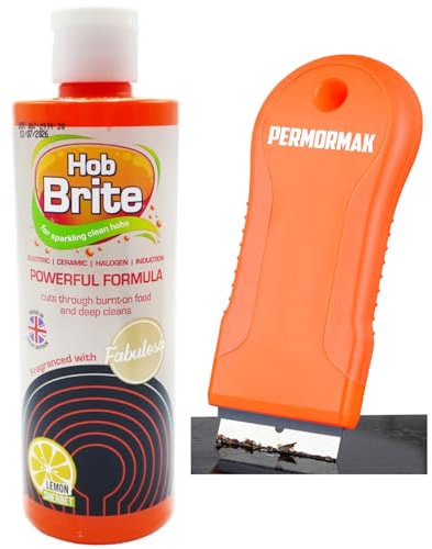 Hob Cleaner | Hob Brite & Hob Cleaner Tool | Made For Ceramic Hob, Induction Hob, Glass Hob | Plus 20 Spare Units | Permormak Hob cleaning set