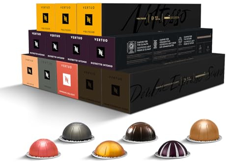 CAPSULE NESPRESSO ORIGINALI - Selezione Caffè Discovery Vertuo con Ginseng da 120 Capsule Nespresso Caffè, Linea Vertuo, Intensità da 4 a 12 (su 12), Ristretto, Espresso, Double Espresso, Gran Lungo