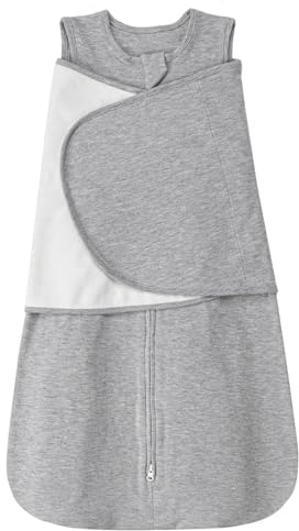 SIMYJOY Gigoteuse Bébé 1 Tog Turbulette 0-6 Mois Gigoteuses Chambre Bébé 100% Coton Couverture Emmaillotage Bebe, Gris