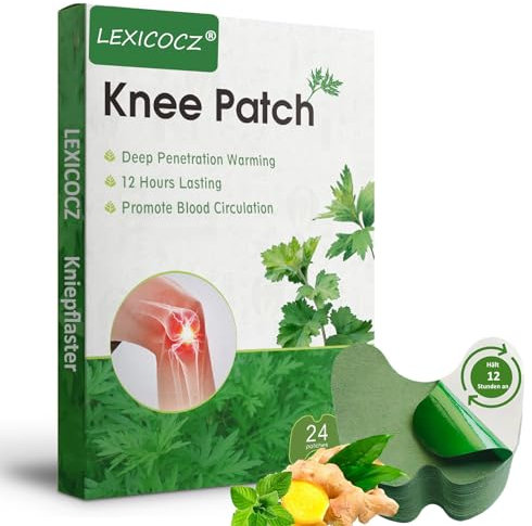 LEXICOCZ Patch Chauffant, 24PCS Patch Anti Douleur Genoux, Patch Antidouleur Chauffant aux Herbes Naturelles, Pour Douleurs Cou, Épaules, Articulations