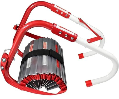 Escaleras de Emergencia para Incendios con peldaños Antideslizantes, portátil, para Balcones, fácil de desplegar, 10 m (32 pies) y 24 pies (7,5 m)