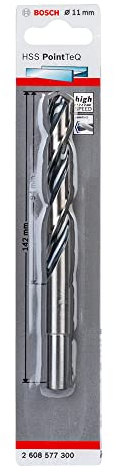Bosch Professional Punta elicoidale per trapano HSS PointTeQ (per metallo, codolo ridotto, 11 x 94 x 142 mm, accessori per trapano avvitatore