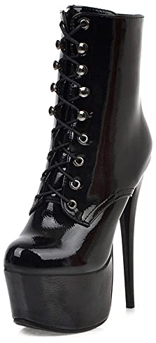 Onewus Bottines sexy à tige courte pour femme avec talon aiguille
