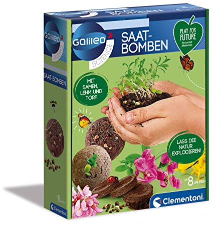Clementoni Galileo Play for Future – Saat-Bomben, Experimentierkasten für Hobby-Gärtner, Wissenschaft für Zuhause, Botanik & Biologie für Kinder ab 8 Jahren 59206
