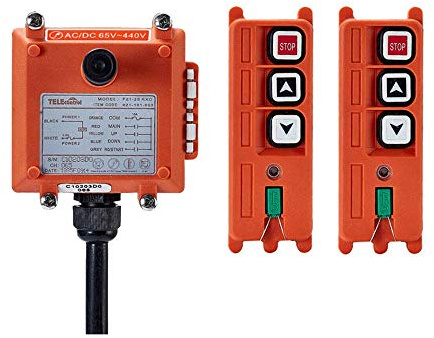 Crane Industrial Radio Remote Control Wireless Transmitter Stop Button 2 Key Switch F21-2S AC/DC (2 Transmitter+1 Receiver) (65V-440V)