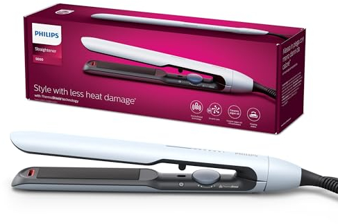 Philips Haarglätter der 5000er Serie mit ThermoShield Technologie, Weiß [Modell BHS520/00]