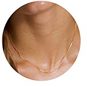 Vavily Minimalist Thin Gold Chain 18K Gold Plated Thin Box Chain Necklace Short Small Gold Chain Choker Necklaces for Women