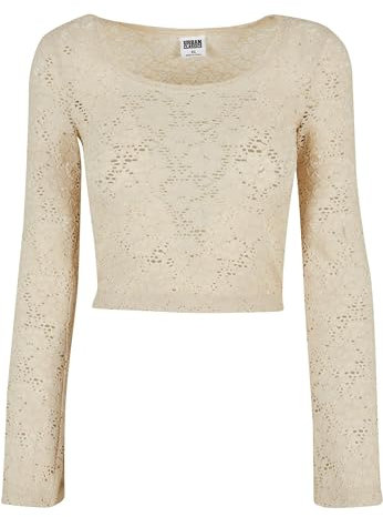 Urban Classics Damen T-Shirt Ladies Cropped Lace Longsleeve softseagrass 3XL