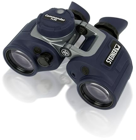 Steiner Optics Commander 7x50 Marine Binoculars with Integrated HD-Stabilized Compass ā Professional Waterproof Boating Optics with Sports-Auto-Focus - German Qaulity and Heritage Warranty.
