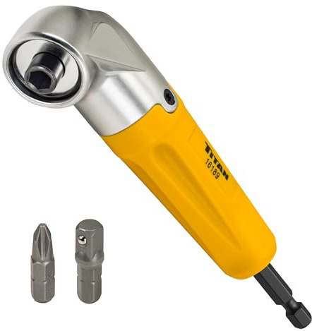 Titan 16189 90-Degree Magnetic Right Angle Drill Attachment for Impact Drivers and Drills